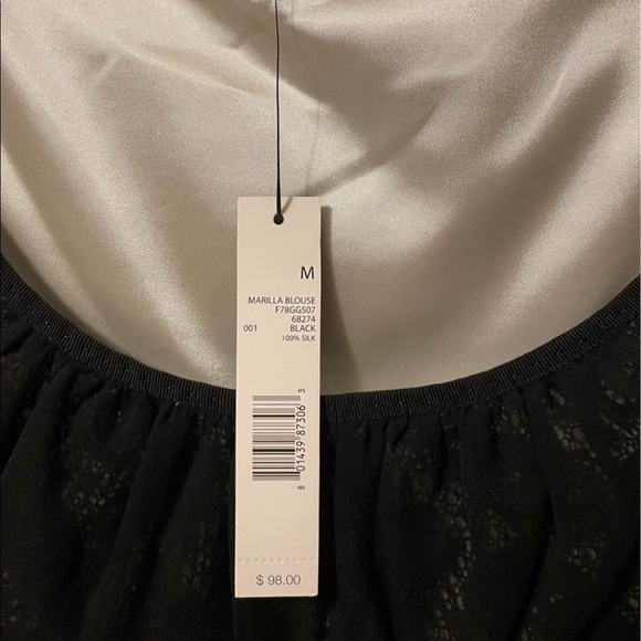 Silk Marilla Black Blouse Top - Picture 3 of 3